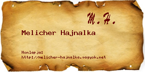 Melicher Hajnalka névjegykártya
